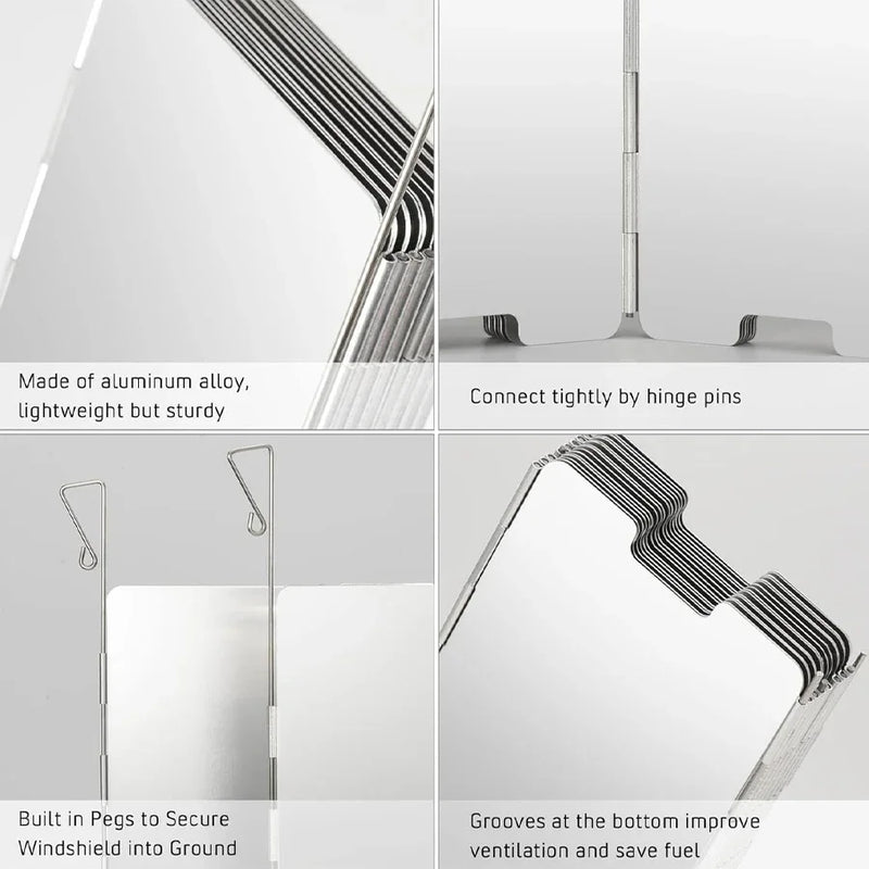 WindShieldX Camping Windschutz | Faltbar & Ultraleicht | Edelstahl | Für Gaskocher & Outdoor-Kocher