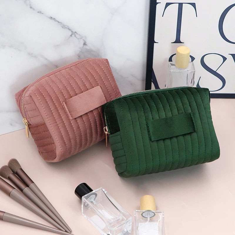 Puffina Gepolsterte Kosmetiktasche mit weiter Öffnung | Make-up-Tasche für Damen | Reise-Organizer für Kosmetik & Accessoires | Schminktäschchen aus Baumwolle