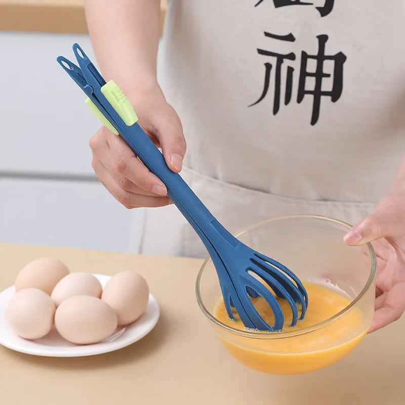 Multifunktions-Küchenhelfer Mixello | Schneebesen, Zange & Rührwerkzeug in einem | 28×7 cm | Ergonomisch & BPA-frei