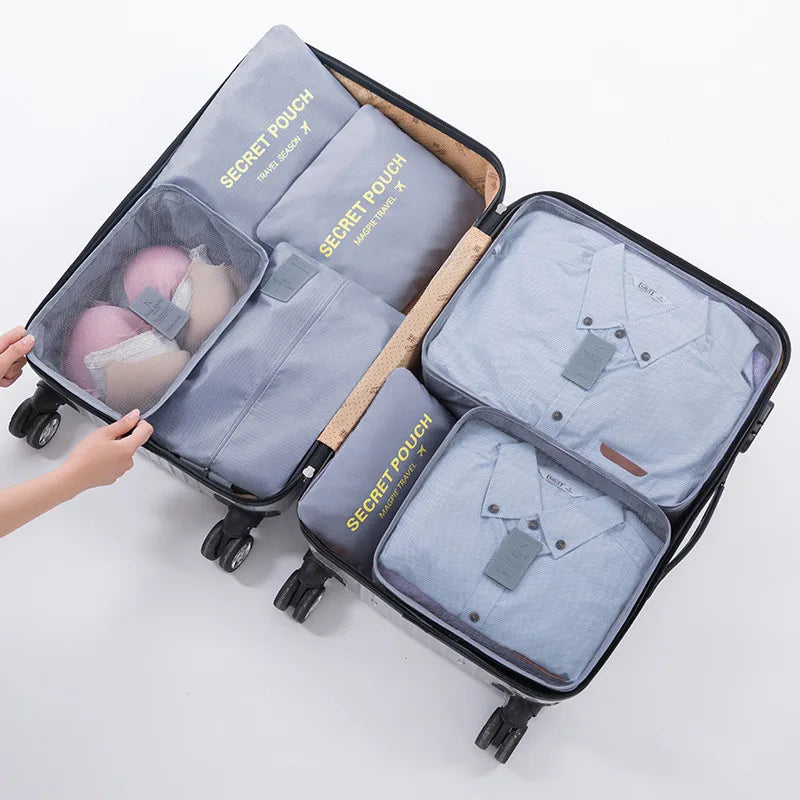 TRAVORO Packwürfel Set | 6-teilig | Wasserdicht & Extra Volumen | Koffer Organizer für Herren