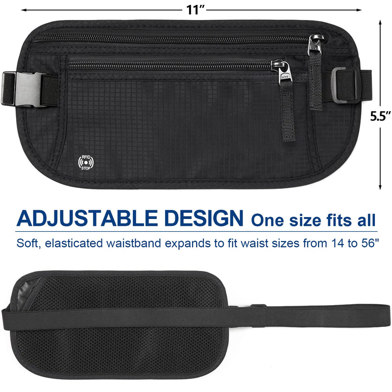 SafeTraveler Bauchtasche | RFID-Schutz | Verstecktes Sicherheitsfach | Für Damen & Herren