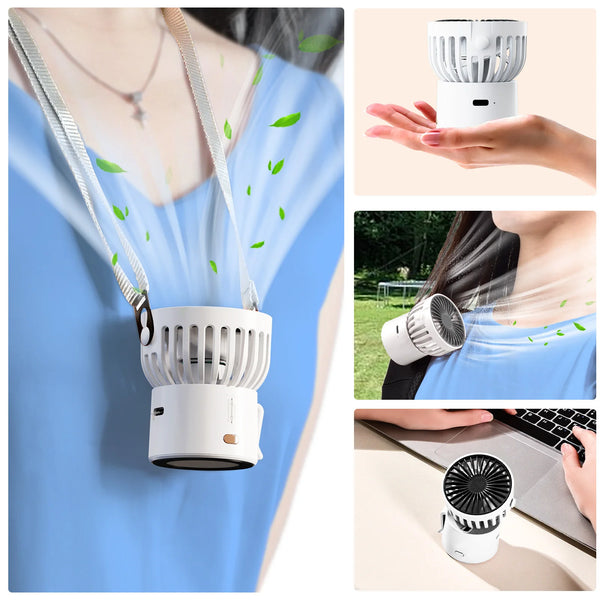 Mini-Ventilator CoolEase GoClip | Tragbarer USB-C Lüfter mit 1000 mAh Akku | Zum Umhängen, Anstecken oder Aufstellen | 3-in-1 Sommer-Frische für Unterwegs
