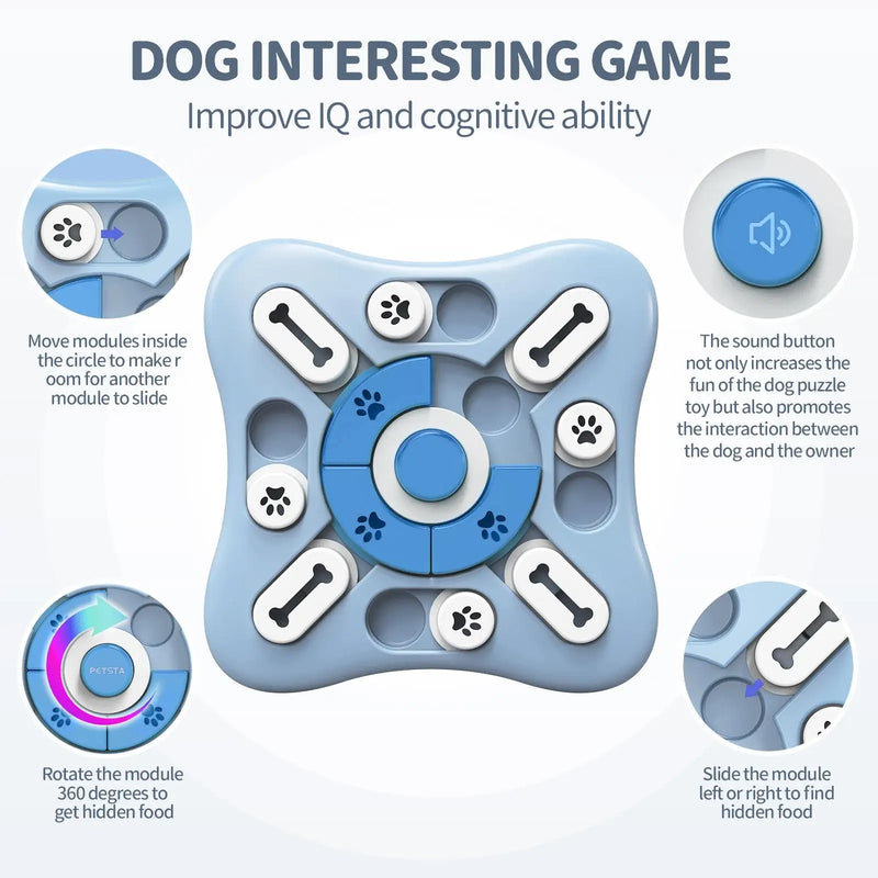 Hundespielzeug BrainyPaw | Interaktives Intelligenzspiel & Futterpuzzle | Mit Quietsch-Sound | Lern- & Beschäftigungsspielzeug