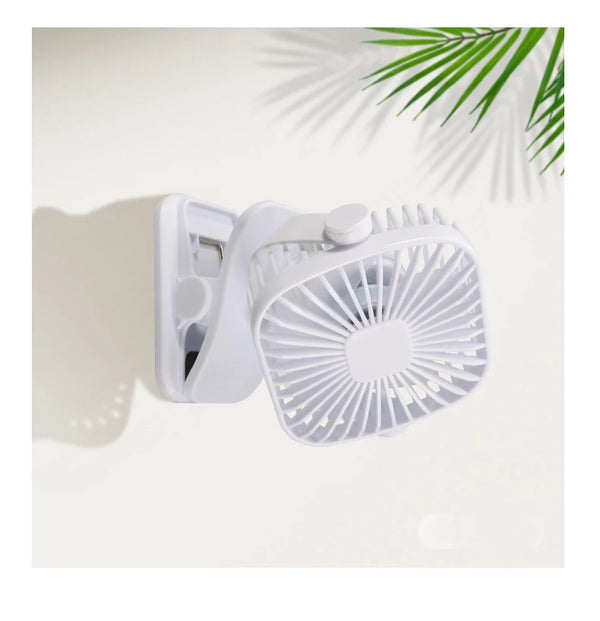 USB Mini-Ventilator SilentBreeze | Tragbar & Wiederaufladbar | Leise Tisch- & Clip-Lüfter für Schreibtisch & Bettgestell