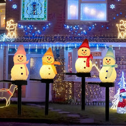 LED Schneemann Solarleuchte | Weihnachtsdeko Außen | Garten & Wegbeleuchtung
