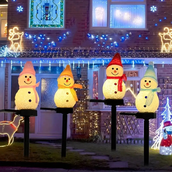 LED Schneemann Solarleuchte | Weihnachtsdeko Außen | Garten & Wegbeleuchtung