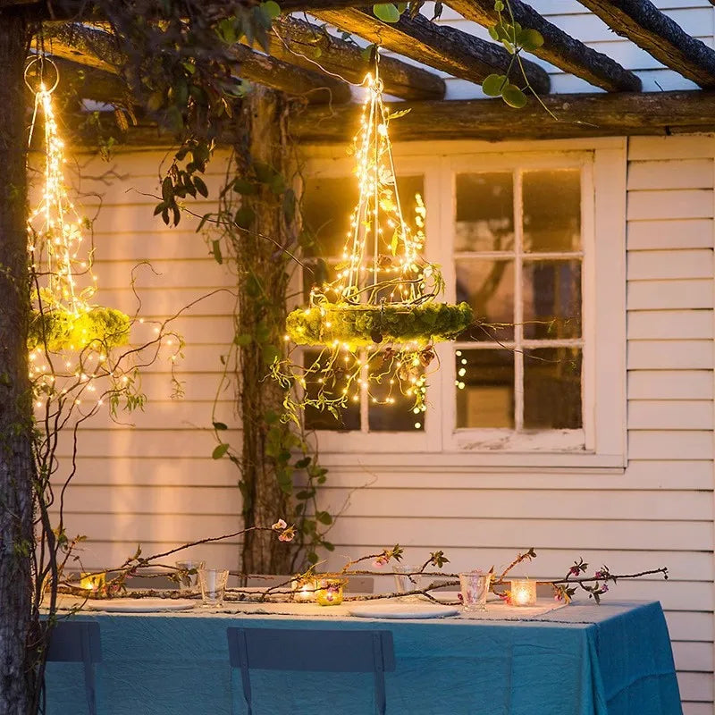 SolarGlanz Lichtervorhang | 100/200 LEDs | 8 Modi | Warmweiß, Weiß & Bunt