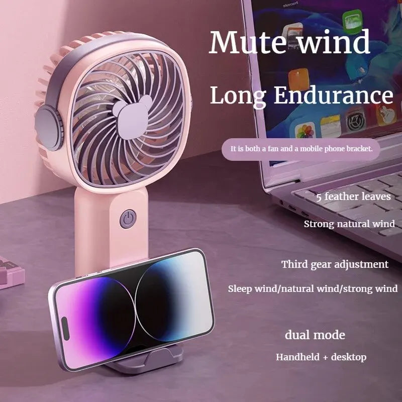 Mini USB Ventilator BreezyGo | Handlich & Tragbar | Mit Standfuß | Ideal für Büro, Reisen & Schule