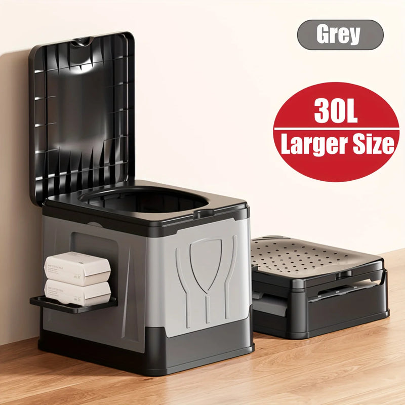 Faltbare Campingtoilette Camploo XL | Tragbar mit Deckel | Extra Groß & Stabil | Für Outdoor, Reise & Boot