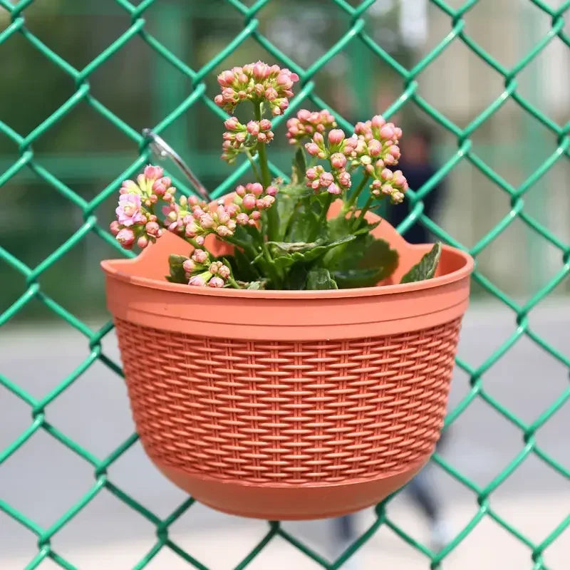 Hängepflanztopf RattaFlor | Ø 21 cm | Geflecht-Optik aus Kunststoff | UV-beständig | Für Wand, Balkon & Garten