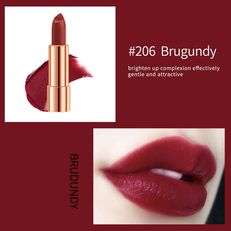 Mattes Lippenstift-Set VelvetMuse Trio | Wasserfest & Langhaftend | Mit Silber-Kettentasche | 3× 3,5 g