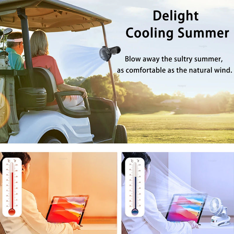Mistello Tragbarer Sprüh-Ventilator mit Clip | 4 Geschwindigkeiten & 360° drehbar | Mini USB-Lüfter mit Vernebler für Büro, Auto & Camping