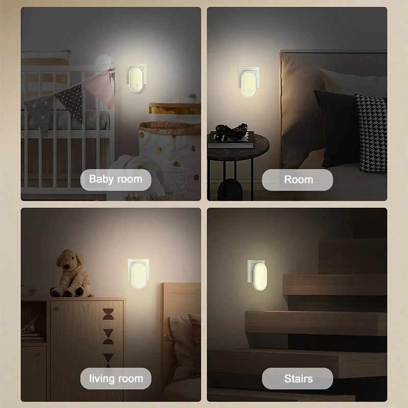 LED Nachtlicht Steckdose | Mit Lichtsensor & Dimmbar | Energiesparend & Nordic Design | Für Schlafzimmer & Flur