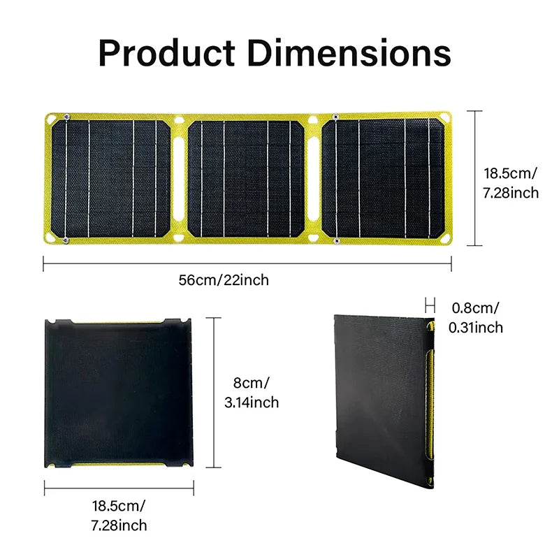 SolarNomad Flexibles Solar-Panel zum Falten | 30W/40W | Monokristallin & ETFE | Schnellladefunktion & USB-Ausgang | Für Reisen, Camping & Outdoor