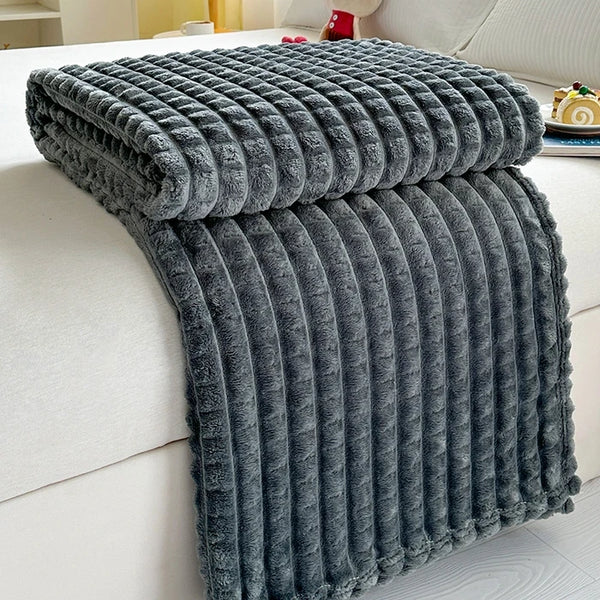 FauxFurria | Flauschige Imitatfell-Flanell-Decke | Uni-Farben | Winter & Ganzjahresgebrauch