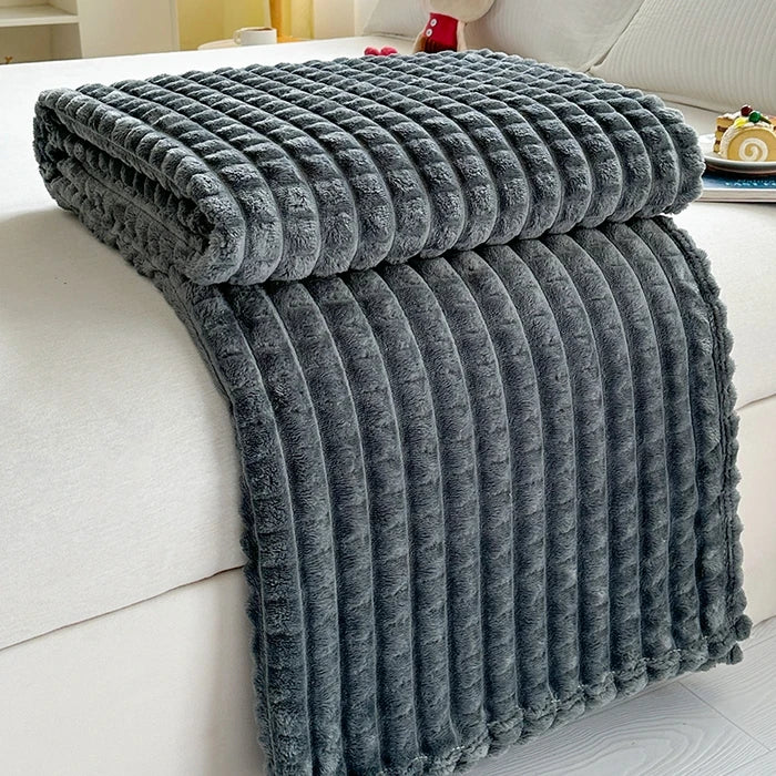 FauxFurria | Flauschige Imitatfell-Flanell-Decke | Uni-Farben | Winter & Ganzjahresgebrauch