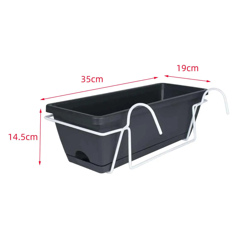 BalcoBox Pflanzkasten | Für Balkon-Geländer | Mit Abtropfschale & Aufhängung | Robust & Wetterfest
