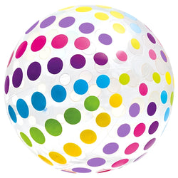 Somviva Aufblasbarer Strandball Transparent | Bunte Streifen | PVC Wasserball für Pool & Party | 27 cm