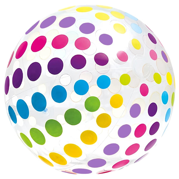 Somviva Aufblasbarer Strandball Transparent | Bunte Streifen | PVC Wasserball für Pool & Party | 27 cm