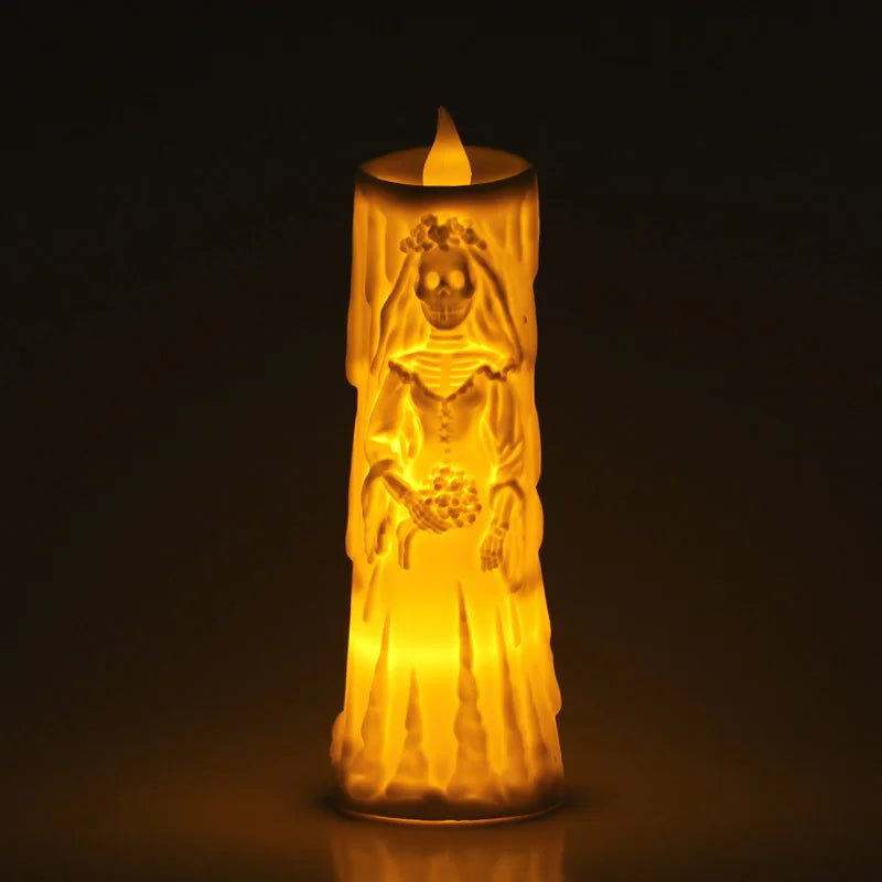 Skelett-Lampe HallowGlow | LED Horror-Kerze | Braut & Bräutigam Figur | Halloween Deko