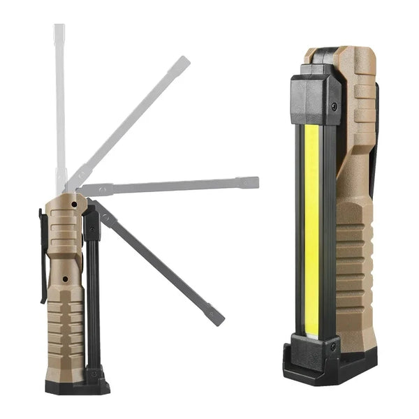 Lightronik FlexBeam Faltbare LED Arbeitslampe | 7 Lichtmodi | Mit Magnet & Haken | Type-C Wiederaufladbar | Für Camping & Notfälle