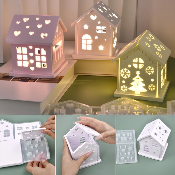 Silikonform CasaLume | 3D Hausform für Harz, Gips & Kerzen | Weihnachtsdeko & DIY-Projekte | 24,5 × 20,5 cm