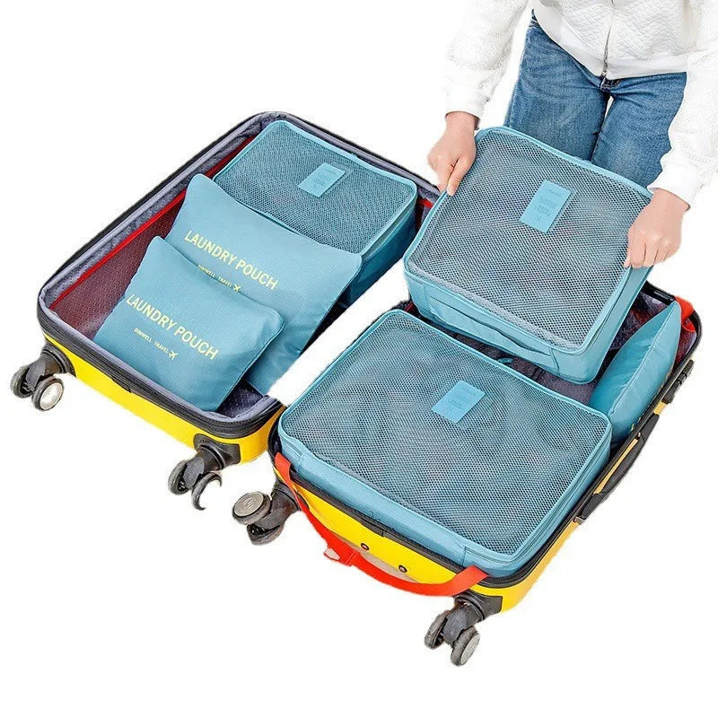 TRAVORO Packwürfel Set | 6-teilig | Wasserdicht & Extra Volumen | Koffer Organizer für Herren