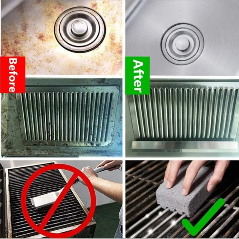 Grillpure Grillreinigungsstein aus Bimsstein | BBQ Reinigungsblock für Grillrost & Plancha | Rückstandsfreie Reinigung ohne Kratzer | Geruchsneutral & Wiederverwendbar
