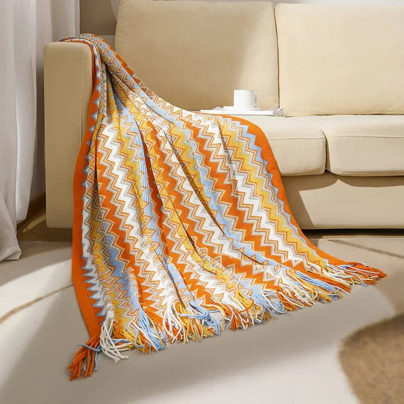 CasaLoom | Boho Decke mit Quasten | Rostrot | Weich & Leicht