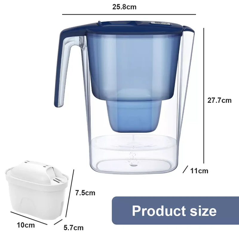 PureFlow | Wasserfilter-Kanne 3,6L | 4-Stufen-Filtration mit LED-Display | BPA-frei