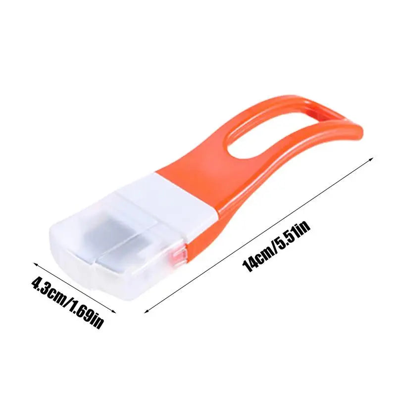 Frühlingszwiebelschneider Graviso OnionSharp | Handlicher Zwiebel- & Gemüseschneider mit Schutzkappe | 14 × 4,3 cm | Edelstahlklingen & ergonomischer Griff