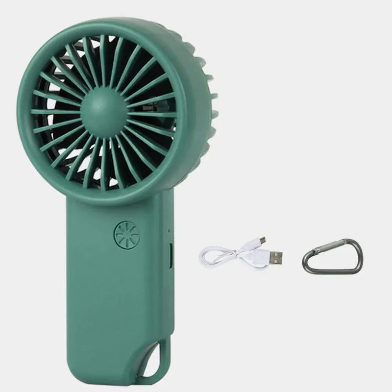 Brisola Mini Handventilator mit USB-Aufladung | 3 Geschwindigkeitsstufen & LED-Anzeige | Tragbarer Akku-Lüfter für Büro, Reise & Sport