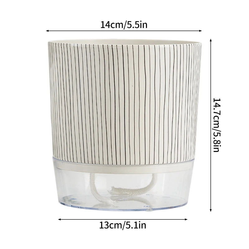 FLORANO Blumentopf | Kunststoff mit Wasserspeicher | Abnehmbar | Design Ice-Crack & Zebra