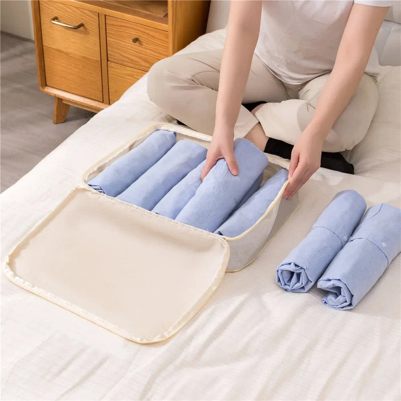 PackMate Travel | 3-teiliges Kompressions-Packtaschen-Set | Wasserdichte Reise-Organizer aus Oxford-Gewebe | Platzsparend & Tragbar | 30 × 20 × 10 cm / 35 × 24 × 10 cm / 40 × 30 × 10 cm