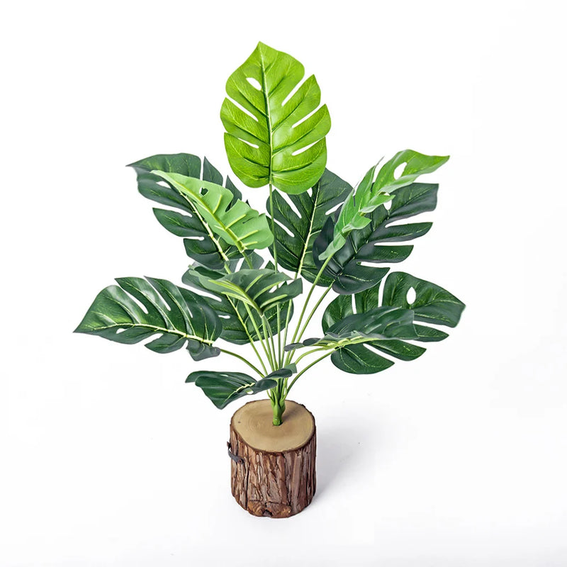 EverTropica Monstera Künstliche Monstera-Pflanze | 43 cm | 12 Zweige | Tropische Dekoblätter für Haus & Garten