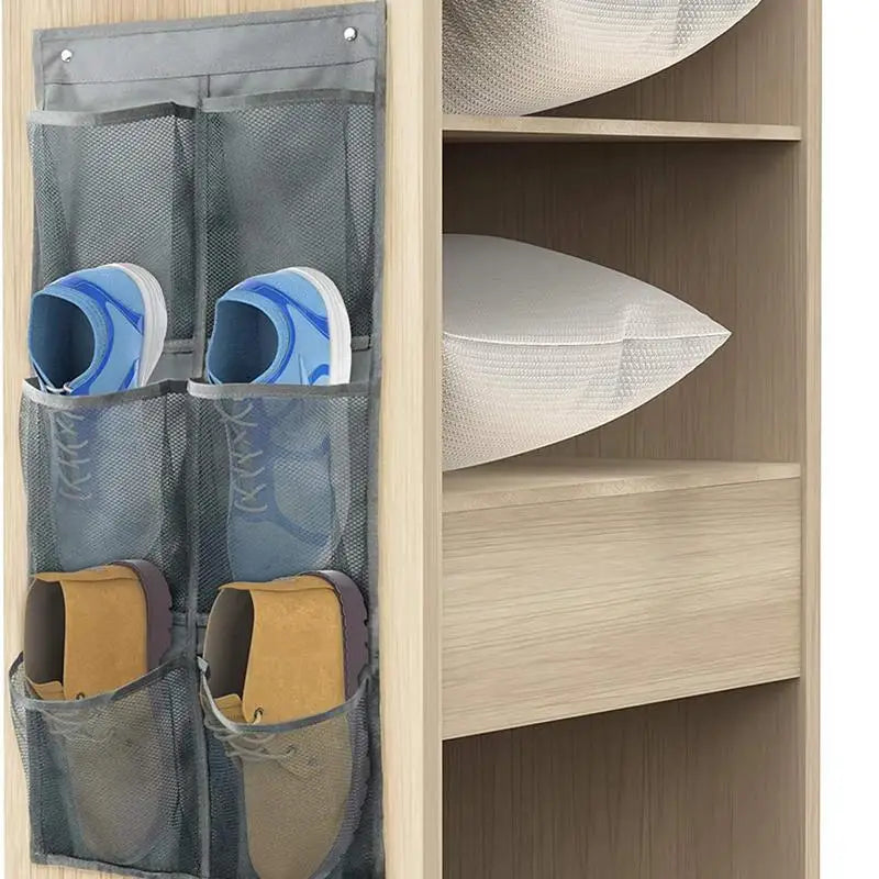 Clutiva MaxGrid Wandorganizer mit 6 Fächern | Hängende Aufbewahrungstasche | Vliesstoff & Sichtfenster