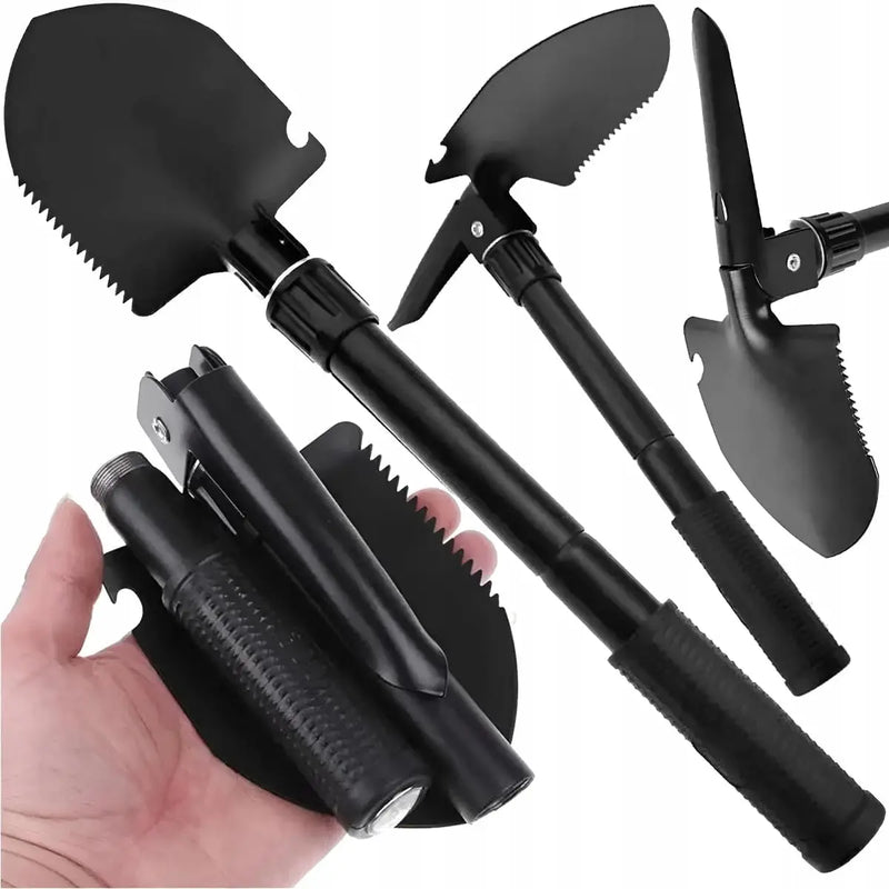 TerraTrek Pro Klappspaten | 4-in-1 Edelstahl Schaufel | Faltbar & Multifunktional | Mit Tragetasche | Für Outdoor & Camping