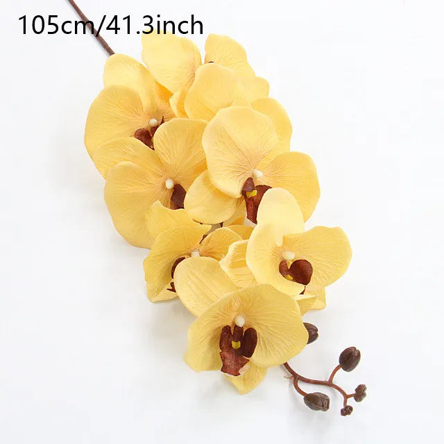 Künstliche Schmetterlings-Orchidee | 8 Blüten | Seide | 68–105 cm | Hochzeit & Wohn-Deko