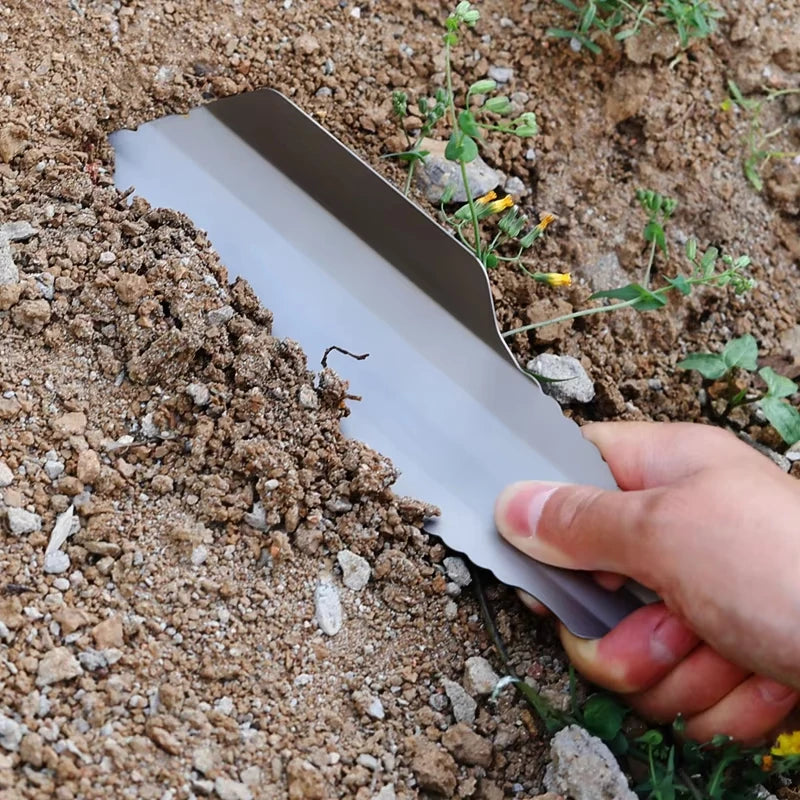 Titalo UltraSpade Titan-Handschaufel Ultraleicht | Für Camping, Wandern & Garten | Mit Karabiner & Tasche