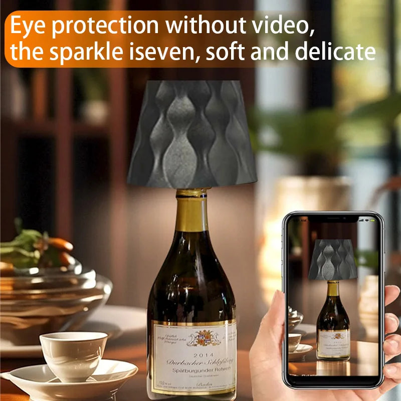FlaschenLampe VinoGlow | 3-Farb Touch-Steuerung | USB Wiederaufladbar | IP54 Wasserdicht