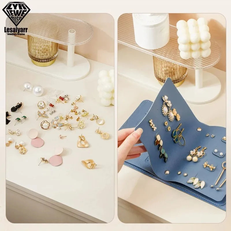 LUXBOOK Ohrring-Organizer | Buch-Design | PU-Leder | Große Kapazität & Tragbar