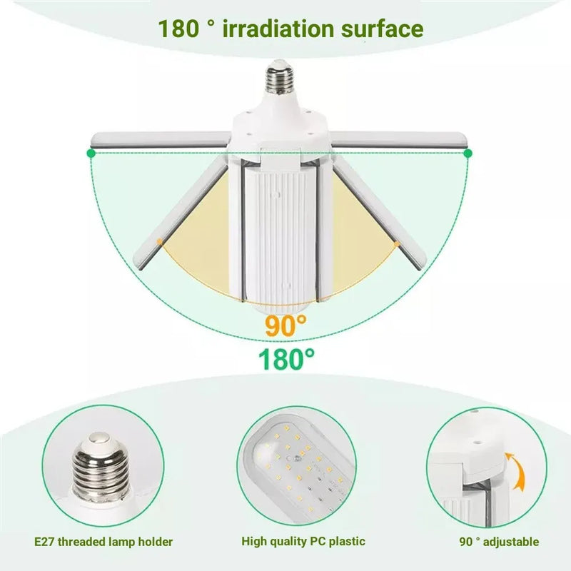 Floravolt GrowPro LED Pflanzenlampe Vollspektrum | Klappbar mit Stativ | Zeitschaltuhr & Höhenverstellbar | Für Indoor-Zucht & Wachstum