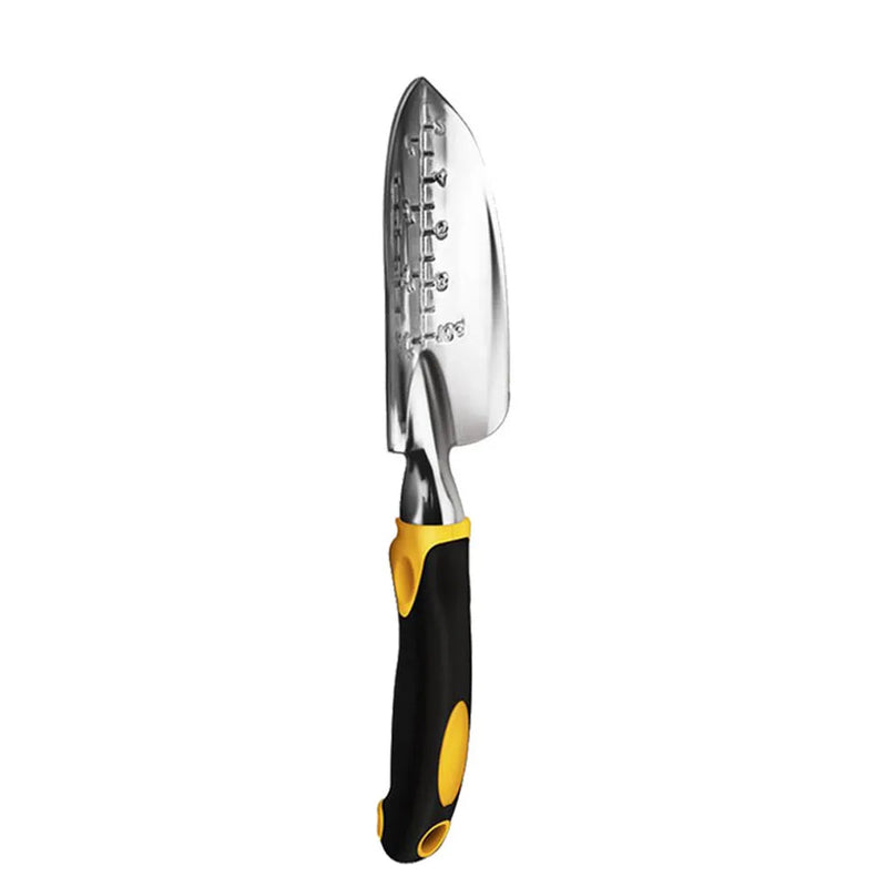 TerraForte Tools Gartenwerkzeug Set 5-tlg. | Ergonomisch & Rostfrei | Mit Handschuhen & Tiefenskala | Edelstahl