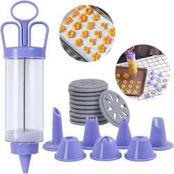 BackLia DelightPress Butterkeks-Presse & Spritzgebäck-Set | Mit Tüllen & Formen | Für Kekse, Sahne & Torten-Deko | Ergonomischer Griff