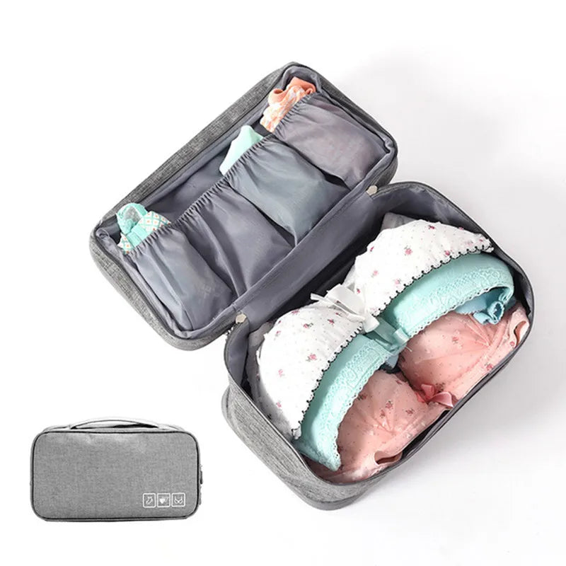Unterwäsche-Organizer Travinelle | Faltbare Reisetasche mit 3 Fächern | Wasserdicht & Transparent | 30 × 17 × 13 cm