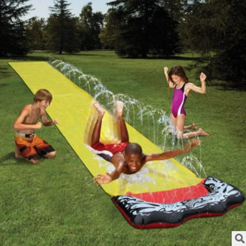 AquaRush Wasserrutsche | Aufblasbare Wasserrutschbahn mit Sprinklerfunktion | Für Garten & Outdoor | Sommer-Spielspaß für Kinder