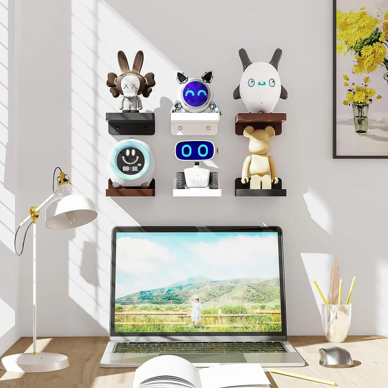 Arvena Wandregale Set 4er-Pack | Schwimmende Holzregale | Rustikaler Boho-Stil | 12,7 cm Mini Ablagen mit 2 Montageoptionen