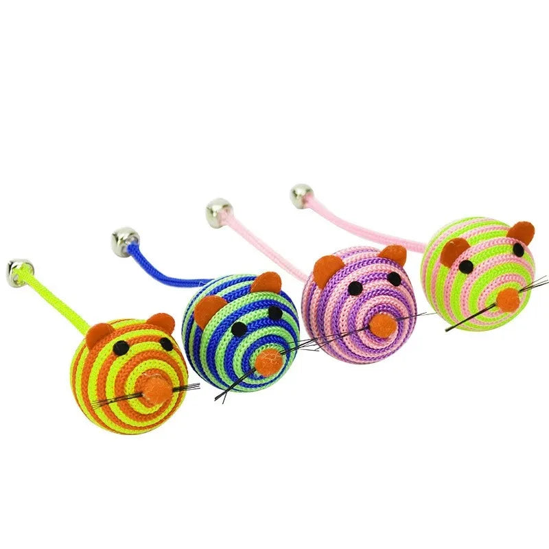 Katzen Spielball | Beißfest & Interaktiv | Mit Glöckchen & Schwanz | Nylon Robust