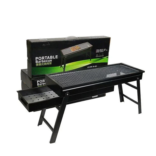 FireGrill Pro Faltbarer Holzkohlegrill | Tragbar & stabil | Für Outdoor, Camping & Picknick | 60 × 20 × 31,5 cm