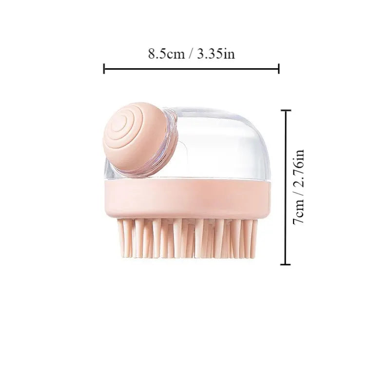 FellFreund Badebürste | Weiches Silikon | Mit Shampoo-Spender | 8,5×7 cm